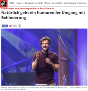 Mehr über den Artikel erfahren Natürlich darf man mit und über Behinderung Humor machen